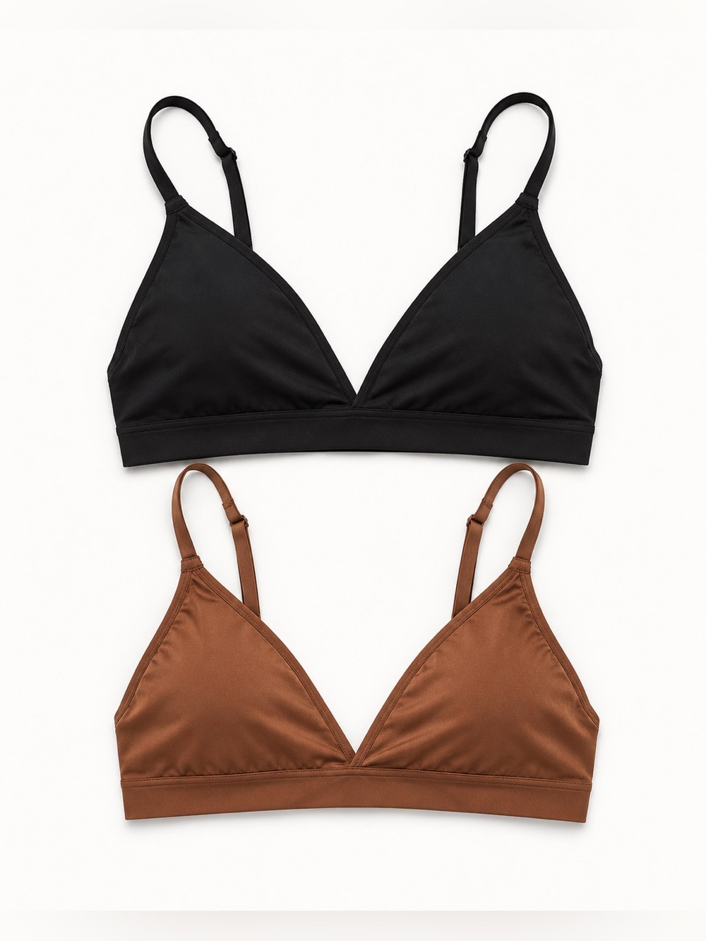 Victoria’s Secret PINK Bralette Set 2 Wireless Triangle Bralette Black & Brown S